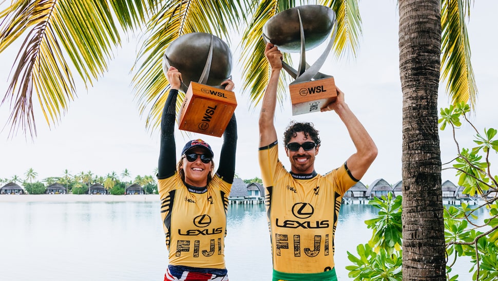 Molly Picklum und Yago Dora World Champions WSL-Finale Fiji